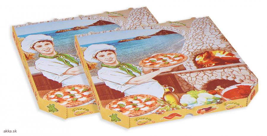 Krabica na pizzu z vlnitej lepenky 33 x 33 x 3 cm [100 ks] 