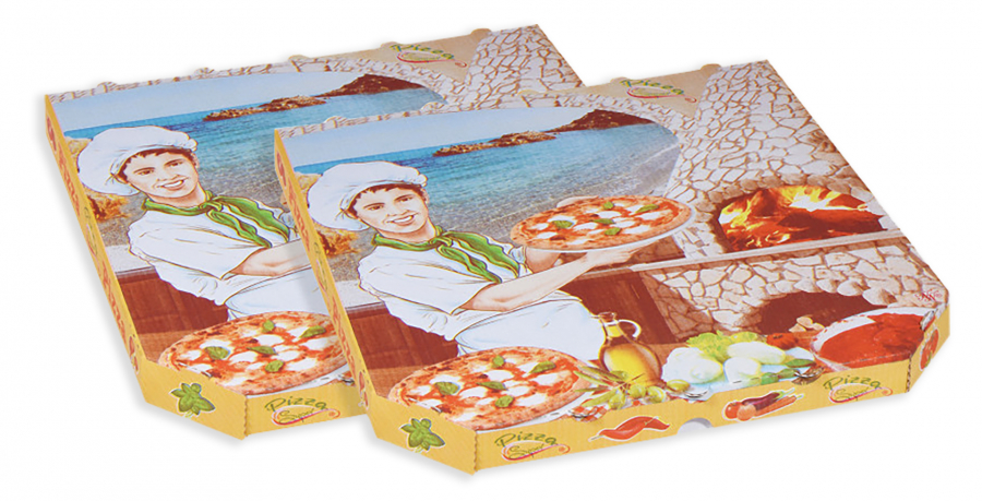 Krabica na pizzu z vlnitej lepenky 33 x 33 x 3 cm [100 ks] 